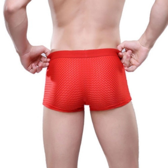 Red Lightweight Silky Breathable Boxer Briefs - Picture 3 of 6